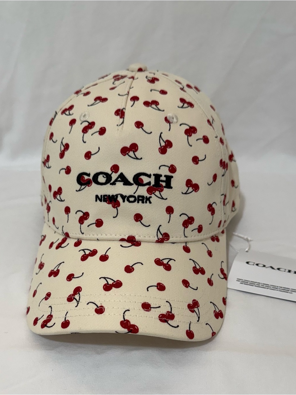 Coach micro cherry print baseball hat